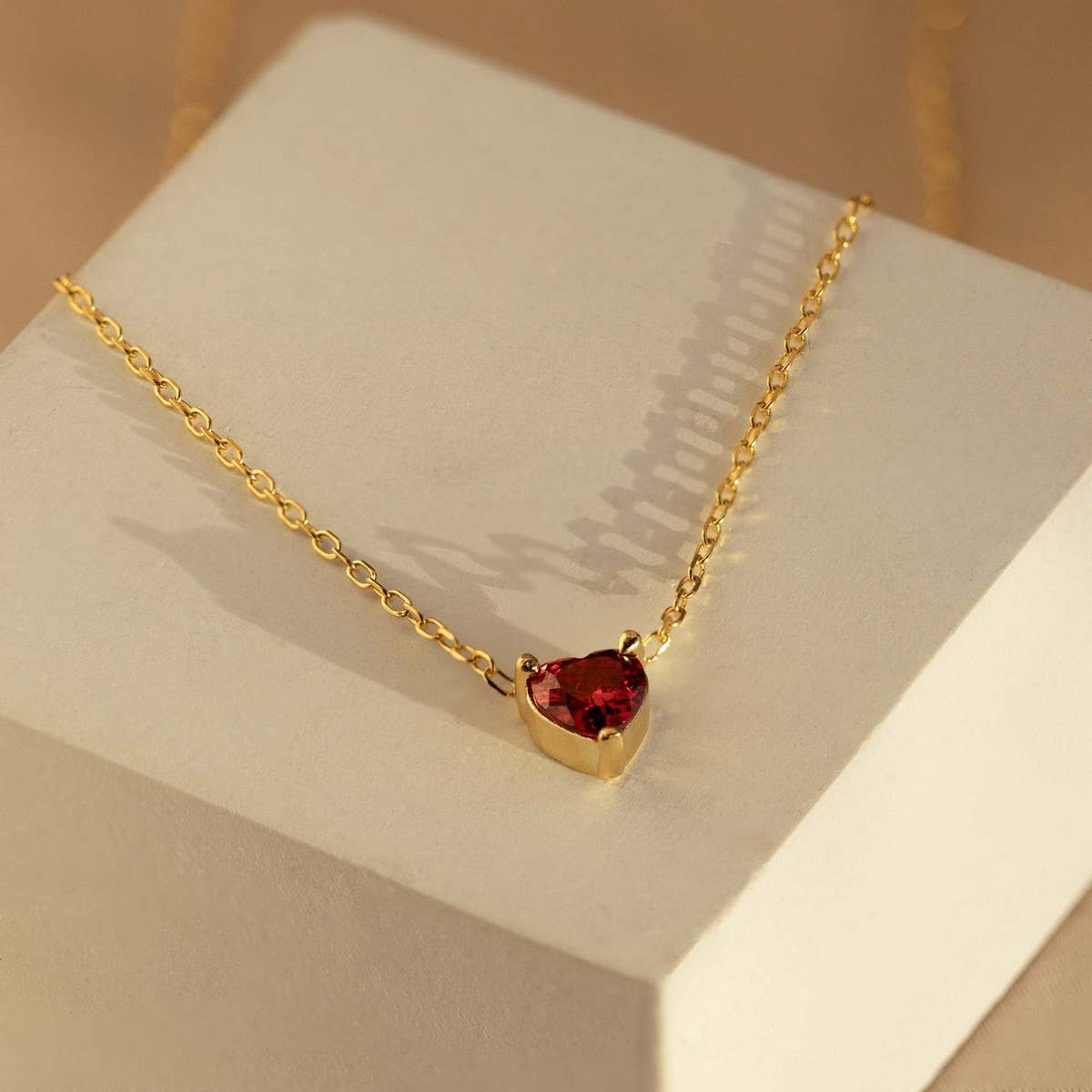 Stainless Steel Birthstone Heart Necklace_CWMM5667