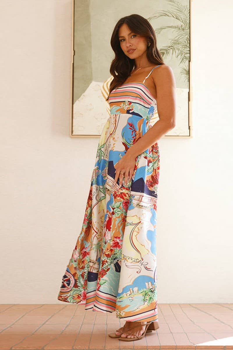 CWDMD5150_VACATION STYLE PAINTED FLOWY MAXI DRESS