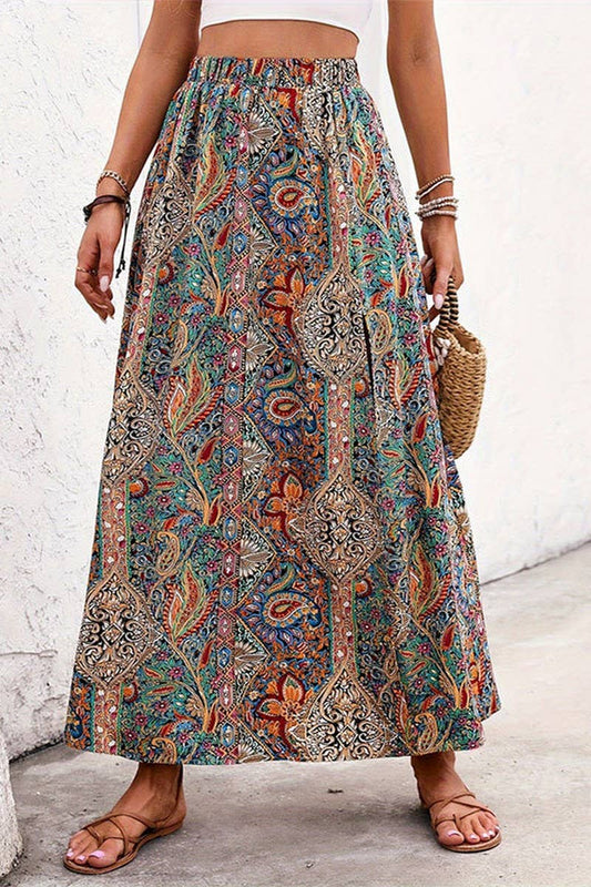 CWBLS0438_SPRING AND SUMMER PERSONALITY SLIT A-LINE SKIRT
