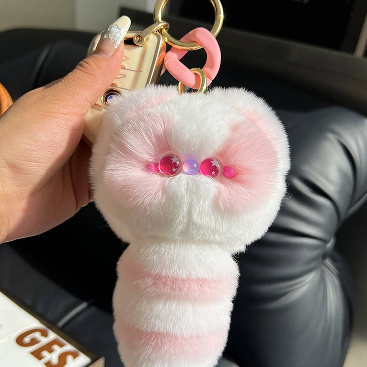 CUTE CHUBBY KITTEN CAR KEYCHAIN PLUSH PENDANT