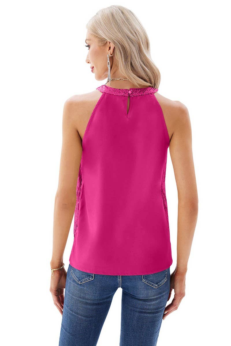 CWTHT0085_SEQUINED HALTERNECK TANK TOP