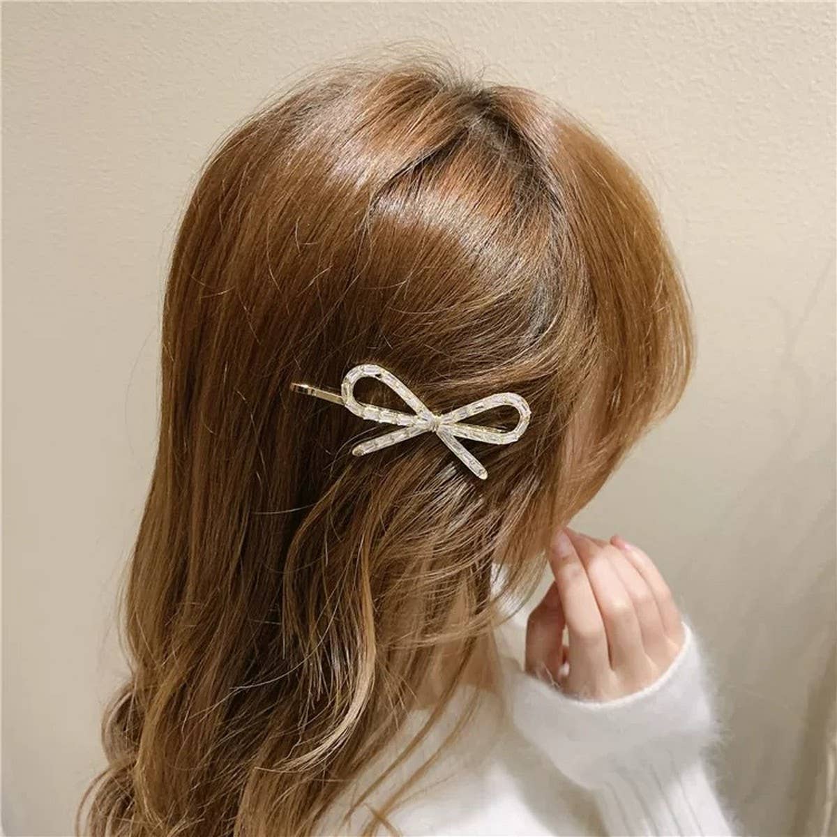Rhinestone Bow Hair Pin for Girls or Ladies
