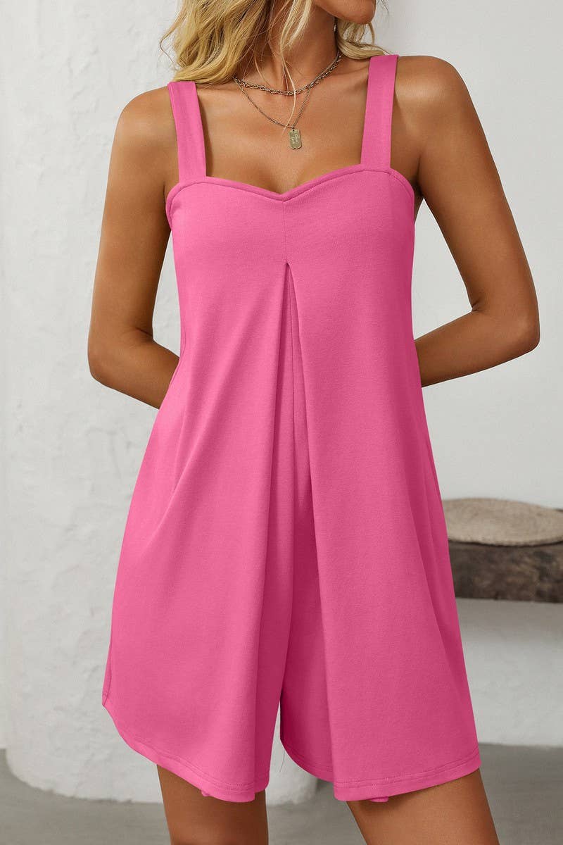 CWSJS1391_SOLID COLOR LOOSE CASUAL SUSPENDER JUMPSUIT