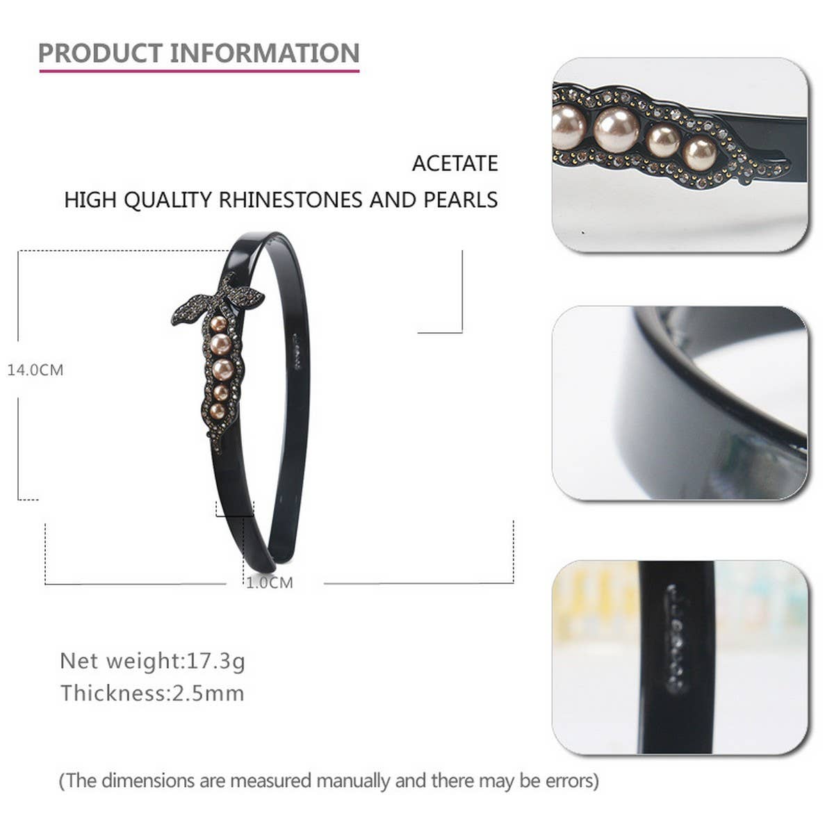RETRO HIGH-END ACETATE PEA POD HEADBAND_CWAHA4345