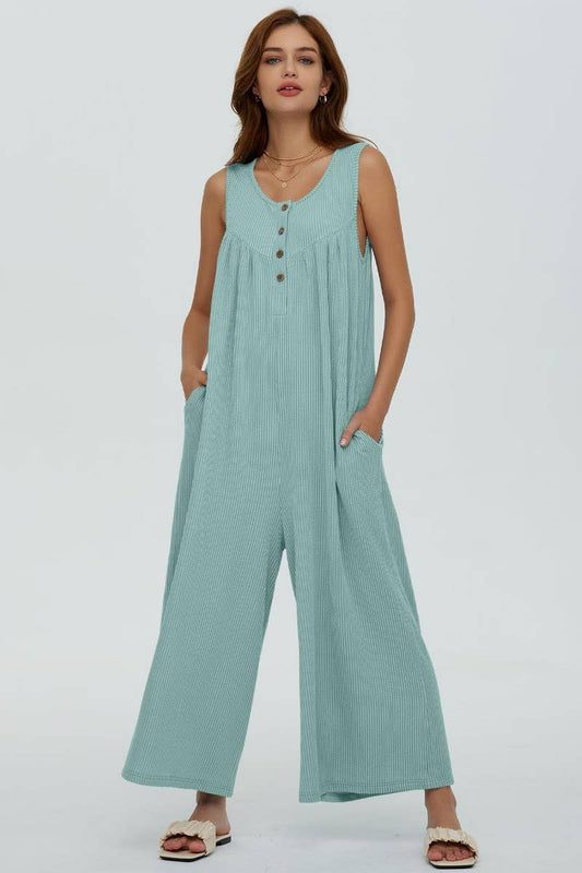 CWSJS0720_SOLID COLOR CASUAL LOOSE POCKET JUMPSUIT