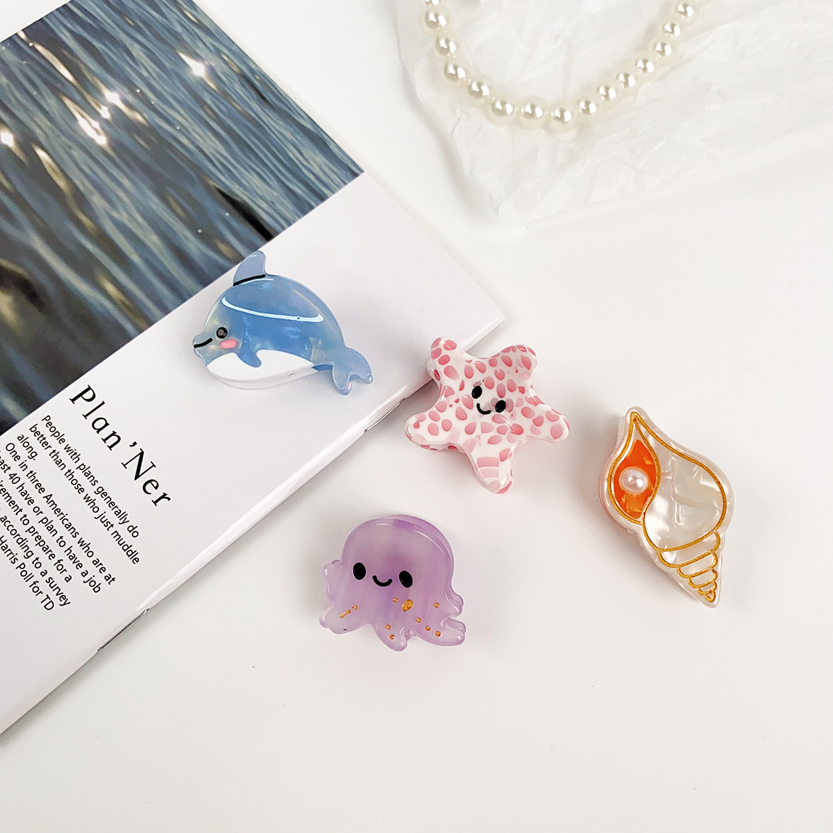 Ocean Style Claw Clip ??Cute Dolphin Shell_CWAHA1482