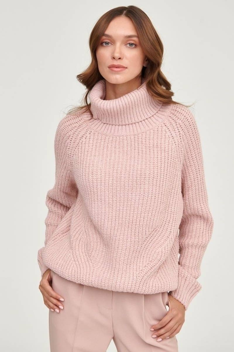 CWOSWL6642_KNIT SWEATER WITH THICK TURTLENECK LONG SLEEVES