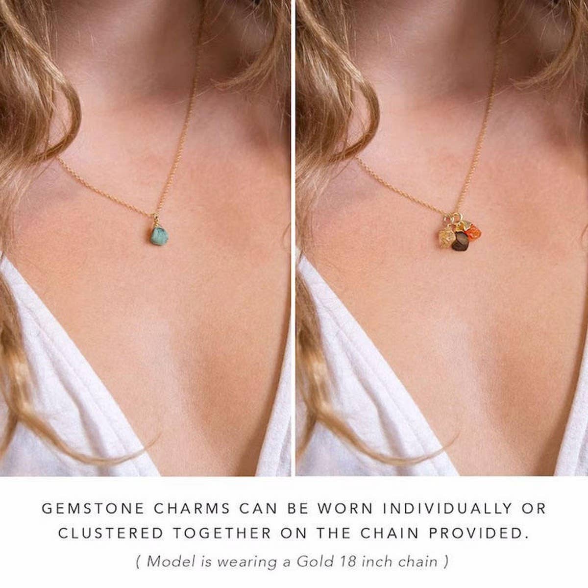 STAINLESS STEEL NECKLACE NATURAL CRYSTAL PENDANT_CWAJE1051