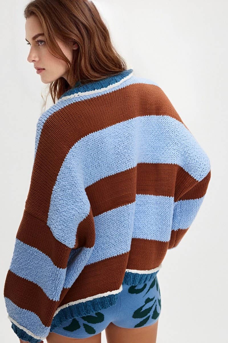 CWOSWL07081_FASHIONABLE KNITTED LOOSE LAZY STYLE SWEATER