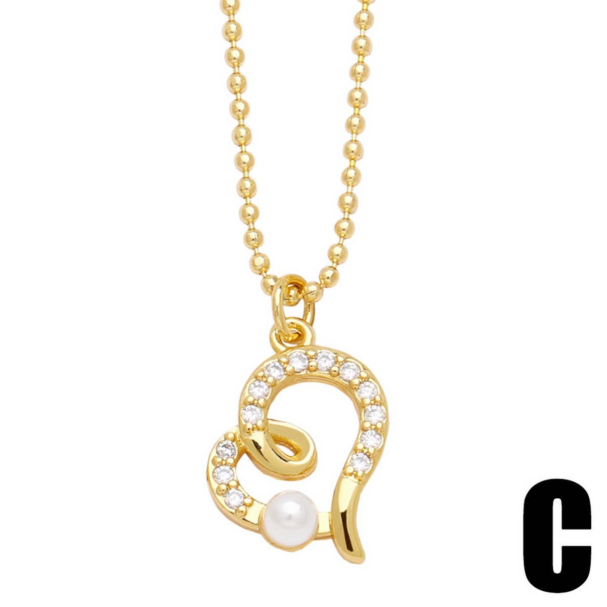FLOWER PEARL INLAID ZIRCONIUM PENDANT NECKLACE