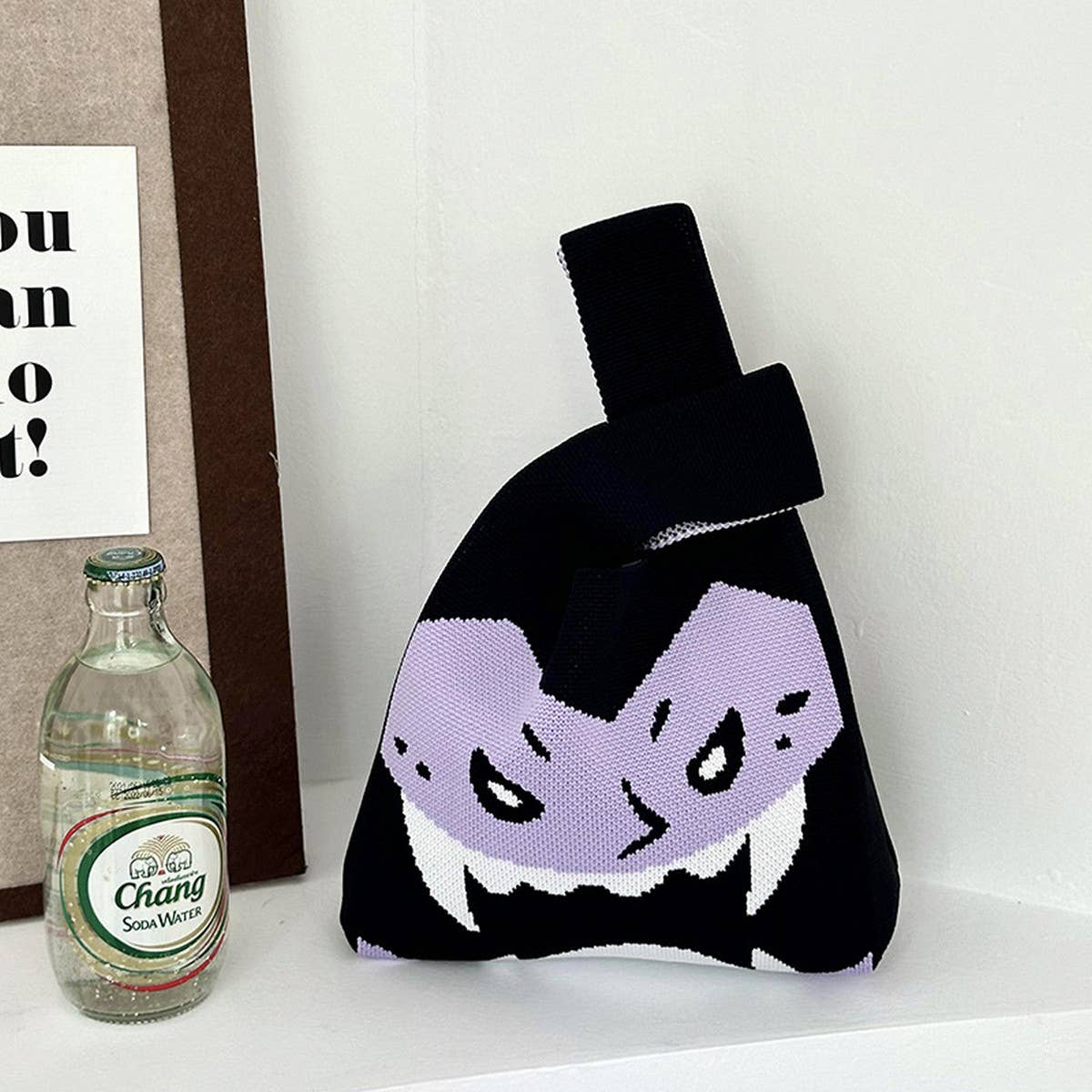 HALLOWEEN COLLECTION VINTAGE KNITTED TOTE BAG_CWAB3225