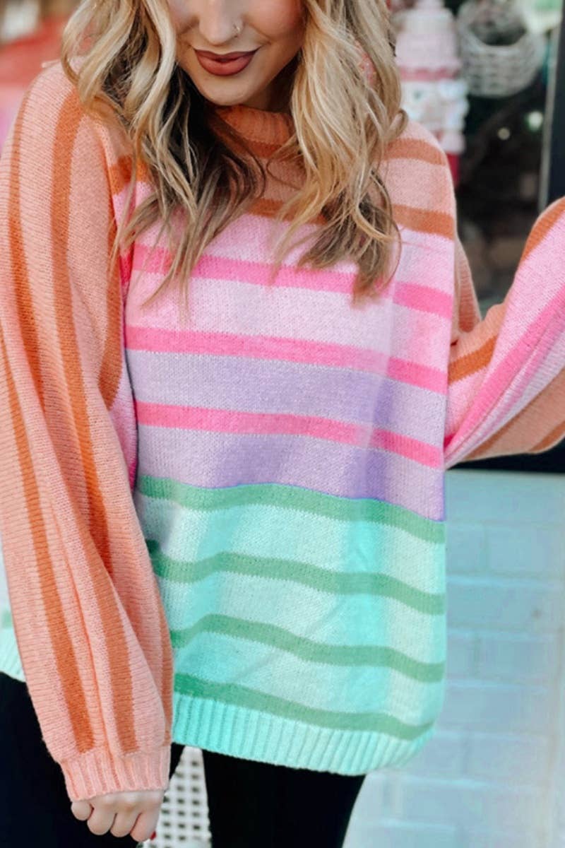 CWOSWL6660_LONG-SLEEVED SWEATER WITH GRADIENTS STRIPES