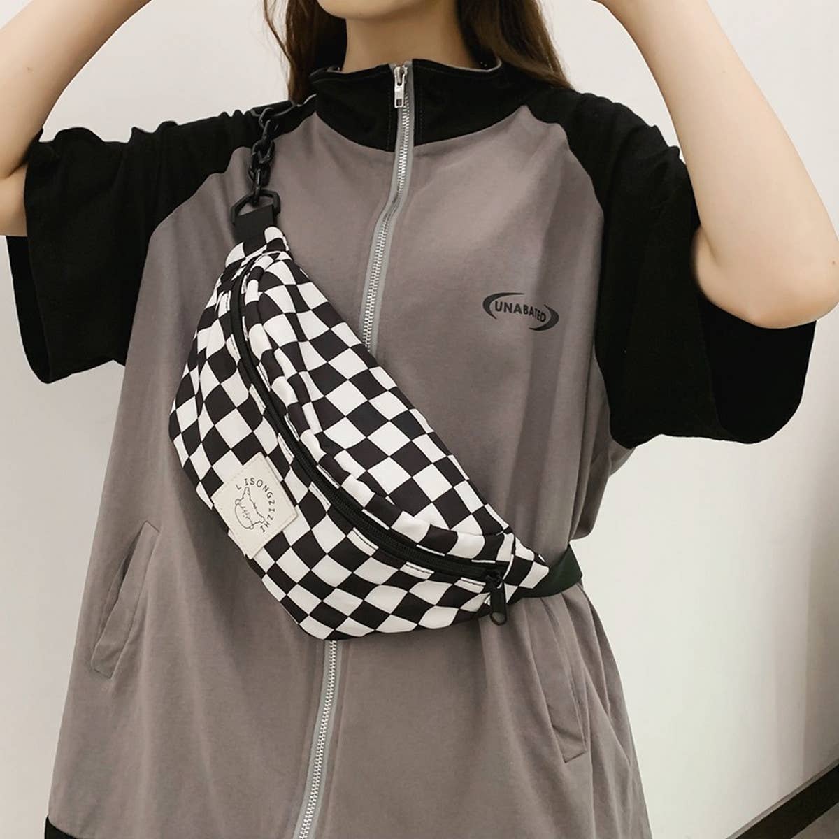 RETRO CLASSIC CONTRAST PLAID SHOULDER BAG_CWAB1605