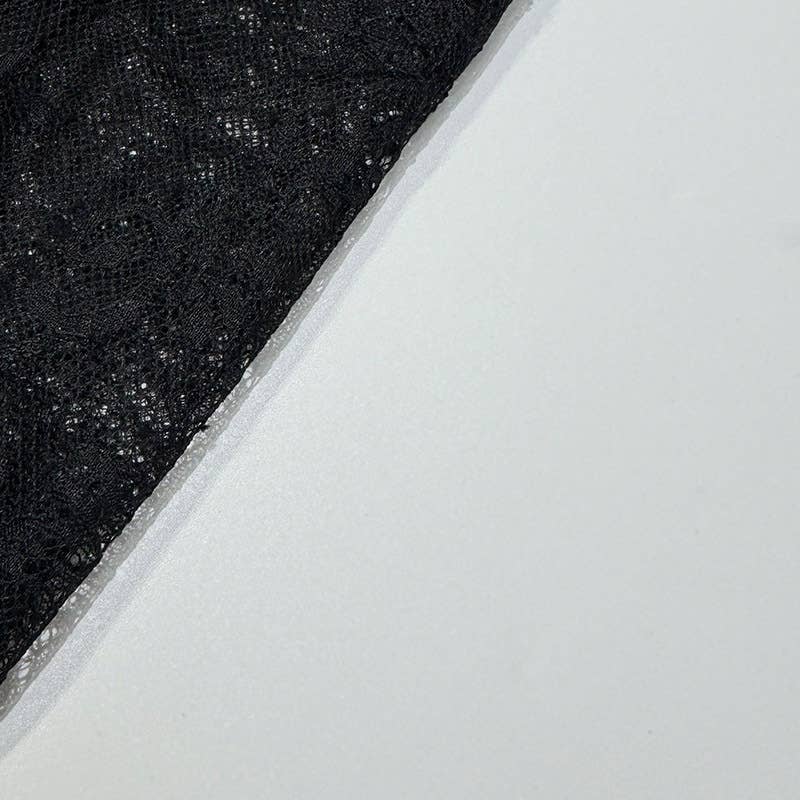 Deep V see-through lace tight halter top