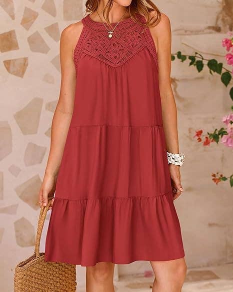 Casual sleeveless cut-out backless dress