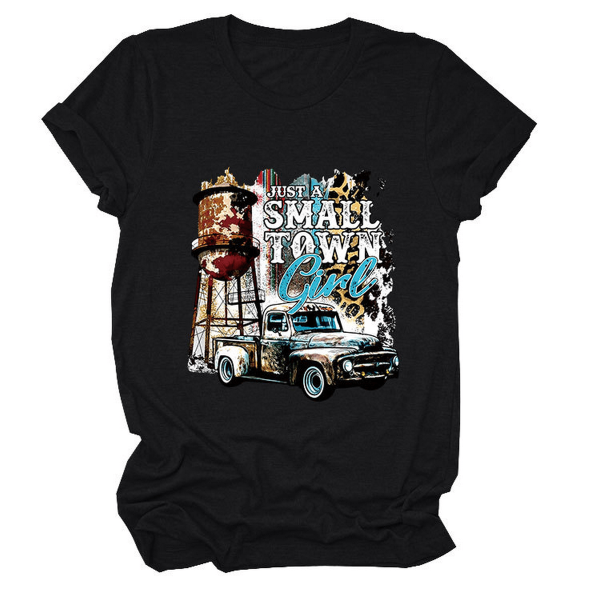 Just a Small Town Girl Print T-Shirt – Loose Fit_CWTTS1525