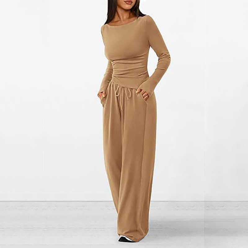 ASYMMETRICAL JACKET AND TROUSERS TWO-PIECE SET