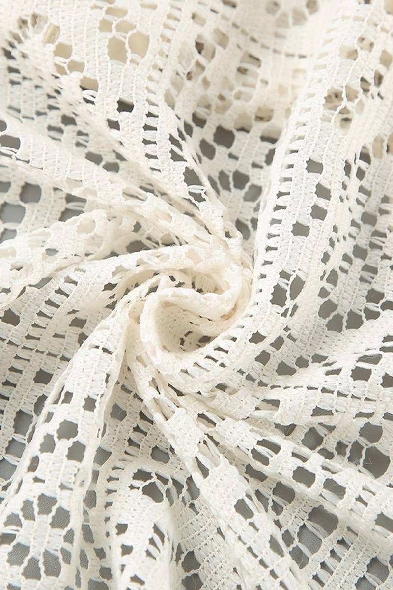 CWTBLL542_JACQUARD MICRO-SEE-THROUGH HOLLOW SHIRT