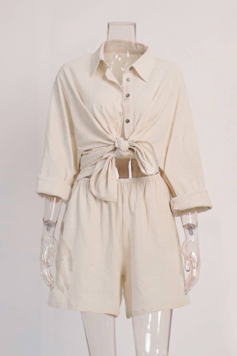 CWSS1170_SUMMER VACATION LOOSE SHIRT AND SHORTS SET