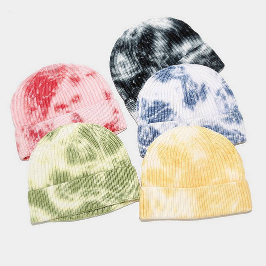 NEW WARM TIE-DYE KNITTED HAT_CWAH1588