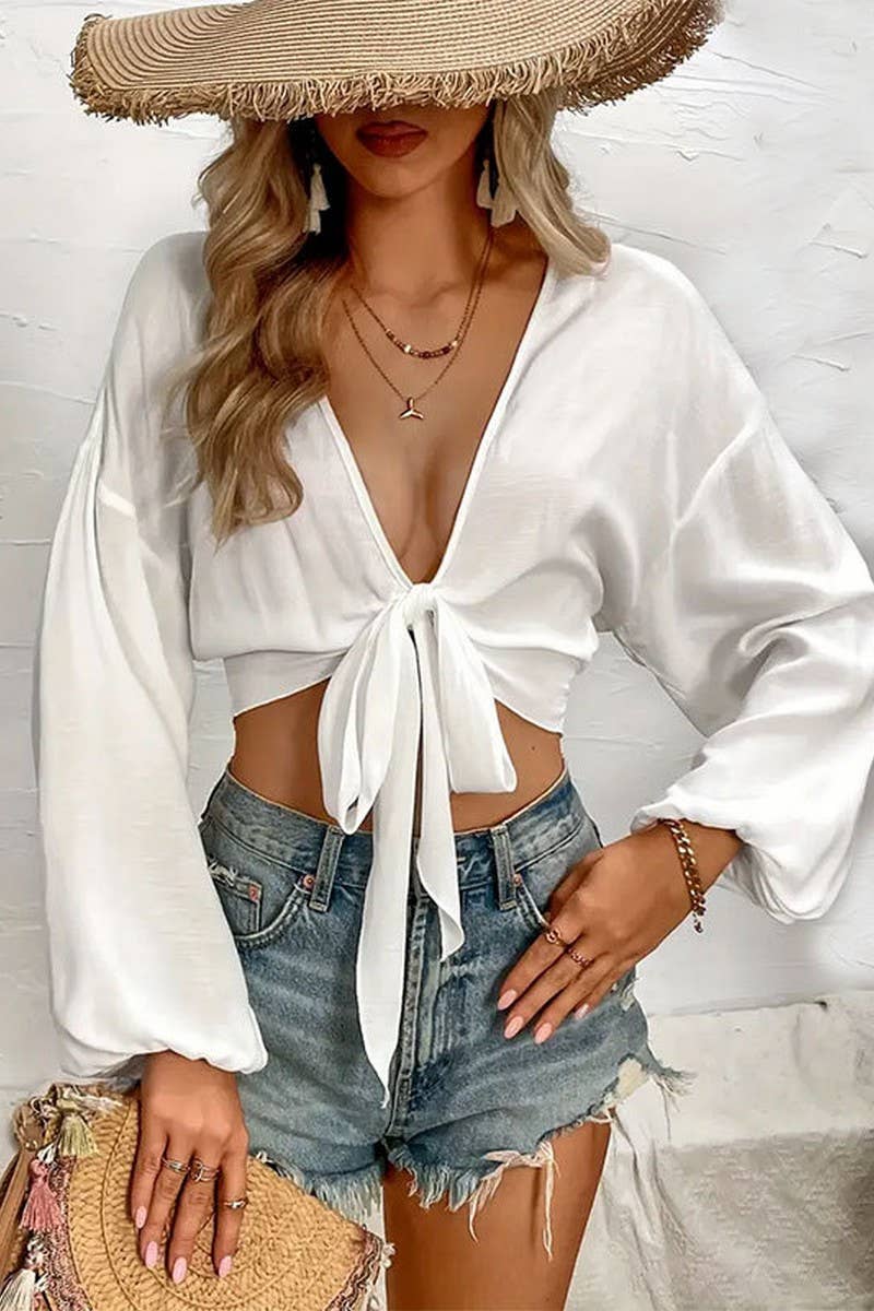 CWTTL2009_BEACH SUN PROTECTION TRANSPARENT SEXY DEEP V TOP