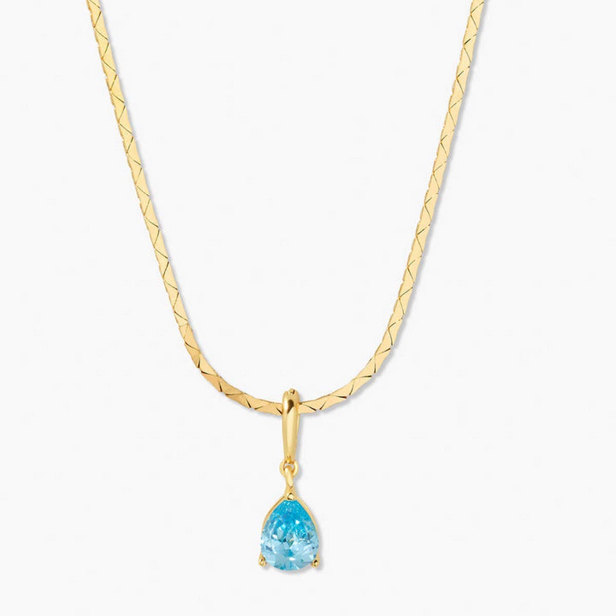 STAINLESS STEEL COLORED DROP ZIRCON NECKLACE_CWMM3921