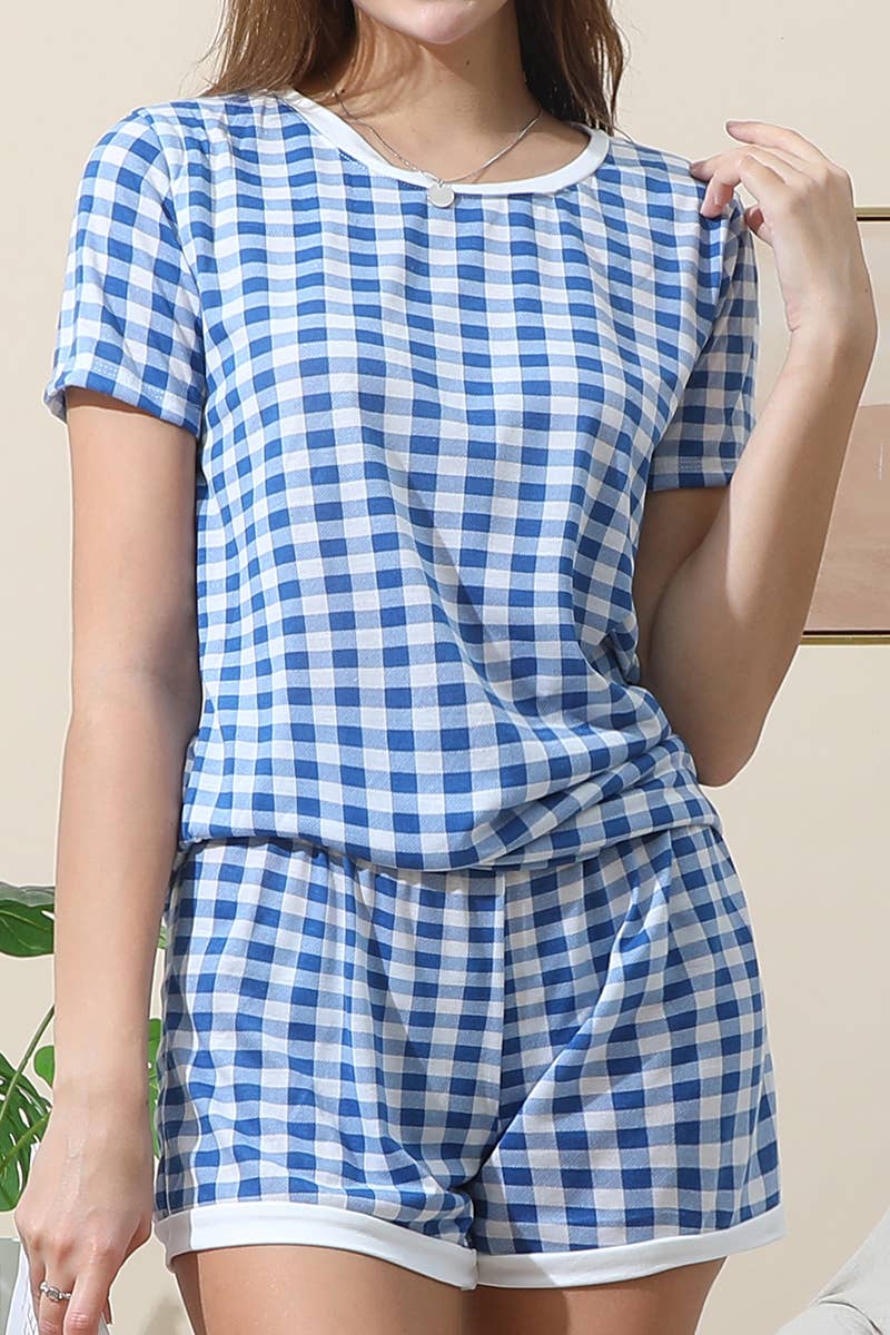 CWSPJ031-P_SHORT SLEEVE TOP WITH SHORTS PAJAMA SET