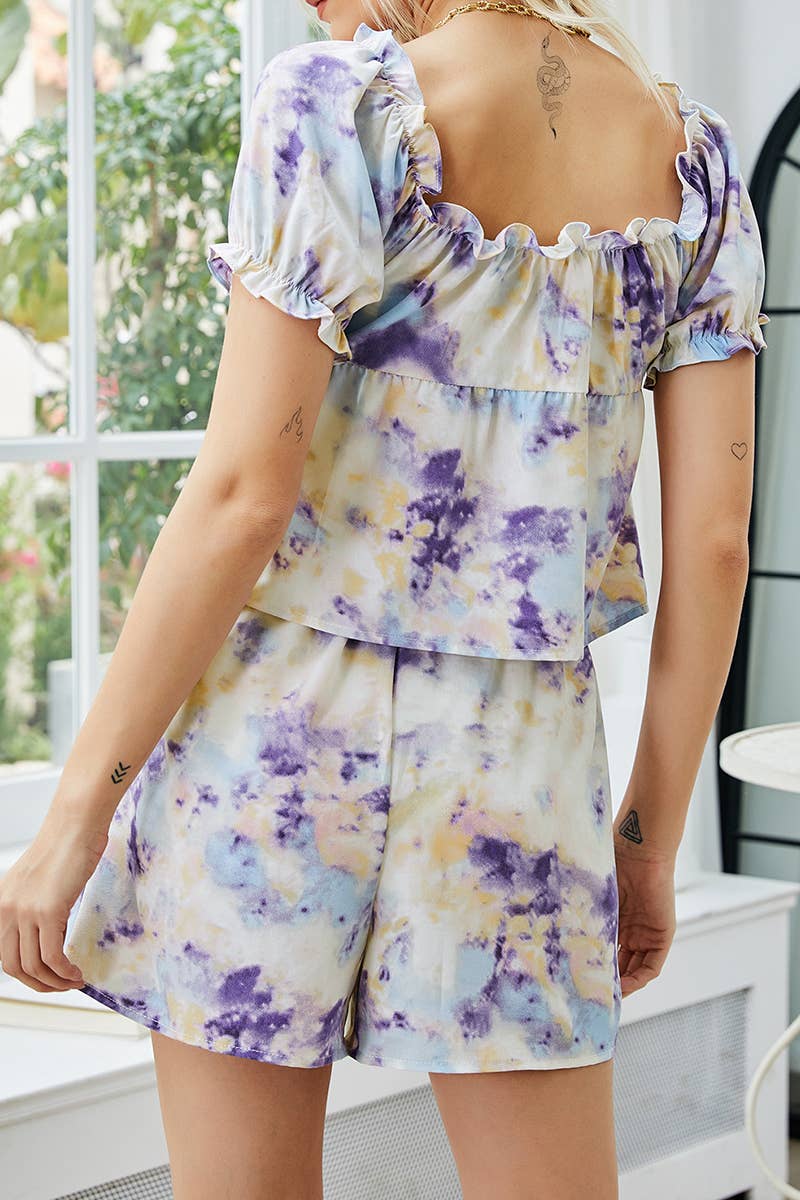 CWSS1172_SUMMER SEXY TIE-DYE CASUAL TWO-PIECE