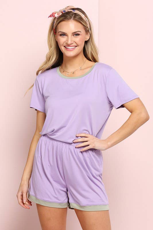 CWSPJ031_SHORT SLEEVE TOP WITH SHORTS PAJAMA SET