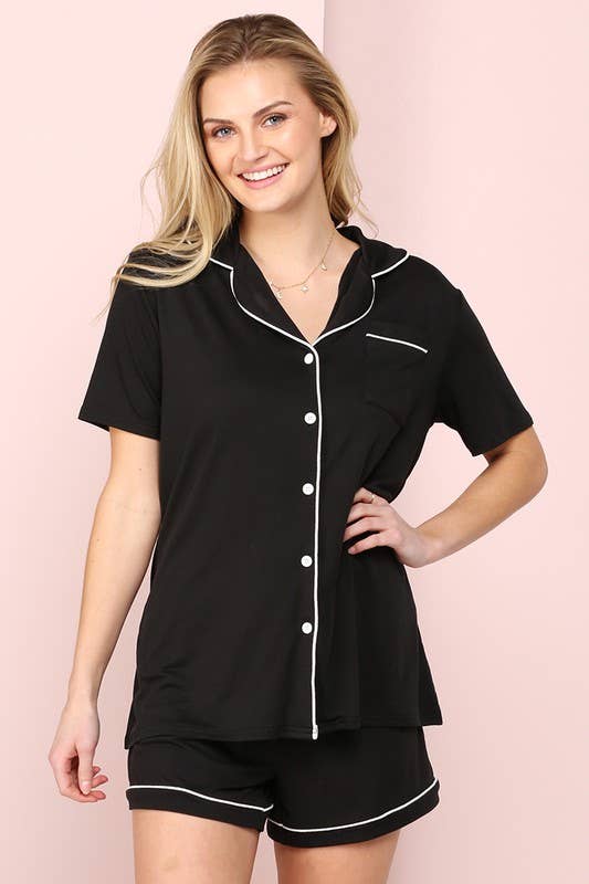 CWSPJ002_SHORT SLEEVE NOTCH COLLAR PAJAMA SET