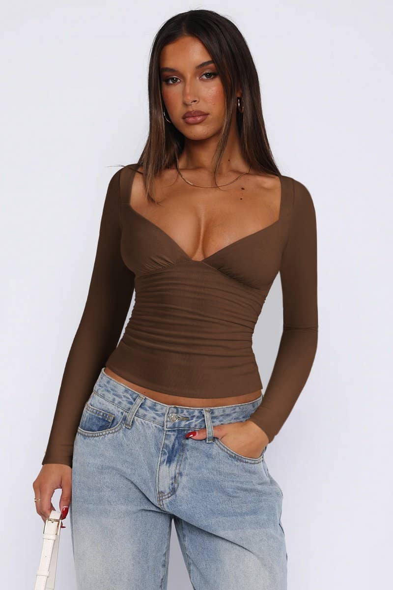 CWTTL2059_SUMMER LIGHT MATURE STYLE SLIM HOT GIRL TOP