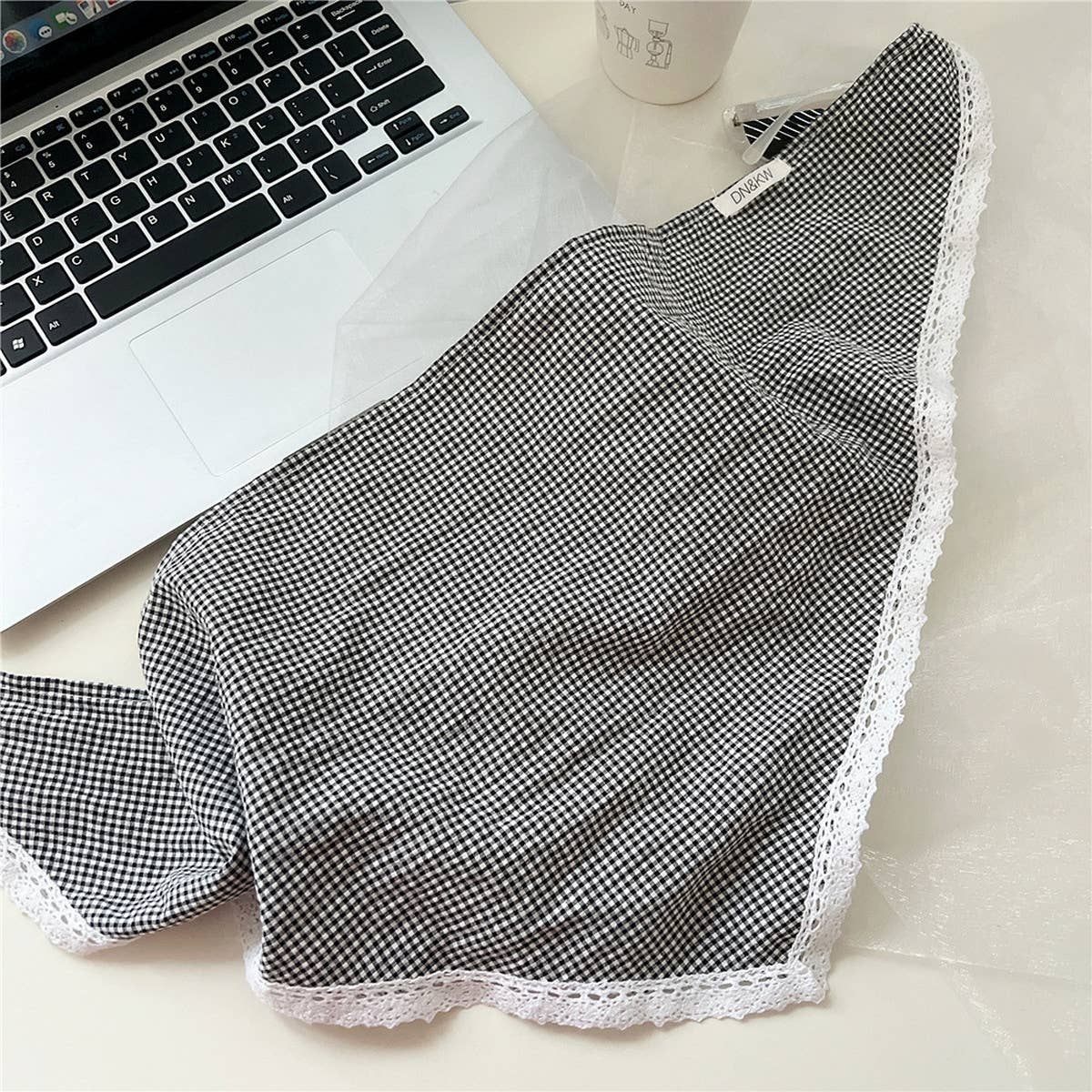 Plaid Cotton Linen Triangle Scarf ??Sun Protection_CWASC0839
