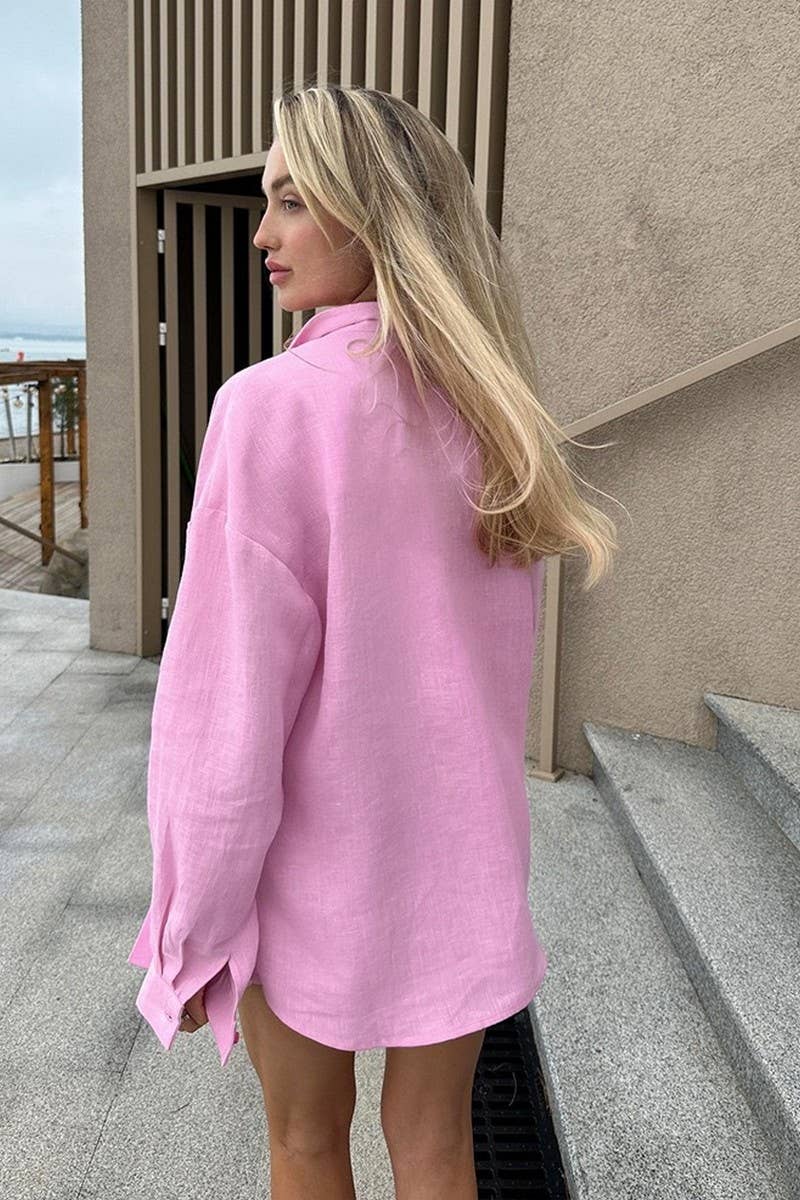 CWTSTL01014_SOLID LOOSE FIT LONG SLEEVE SHIRT