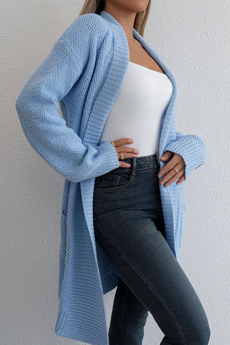 CWOCAL1586_LOOSE LAPEL LONG CARDIGAN SWEATER COAT