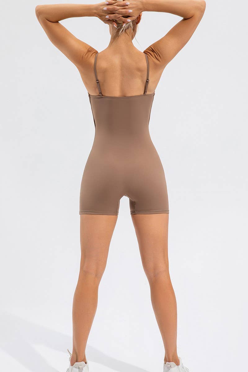 CWSR0088_LOW CUT SLEEVELESS QUICK DRY YOGA ACTIVE ROMPER
