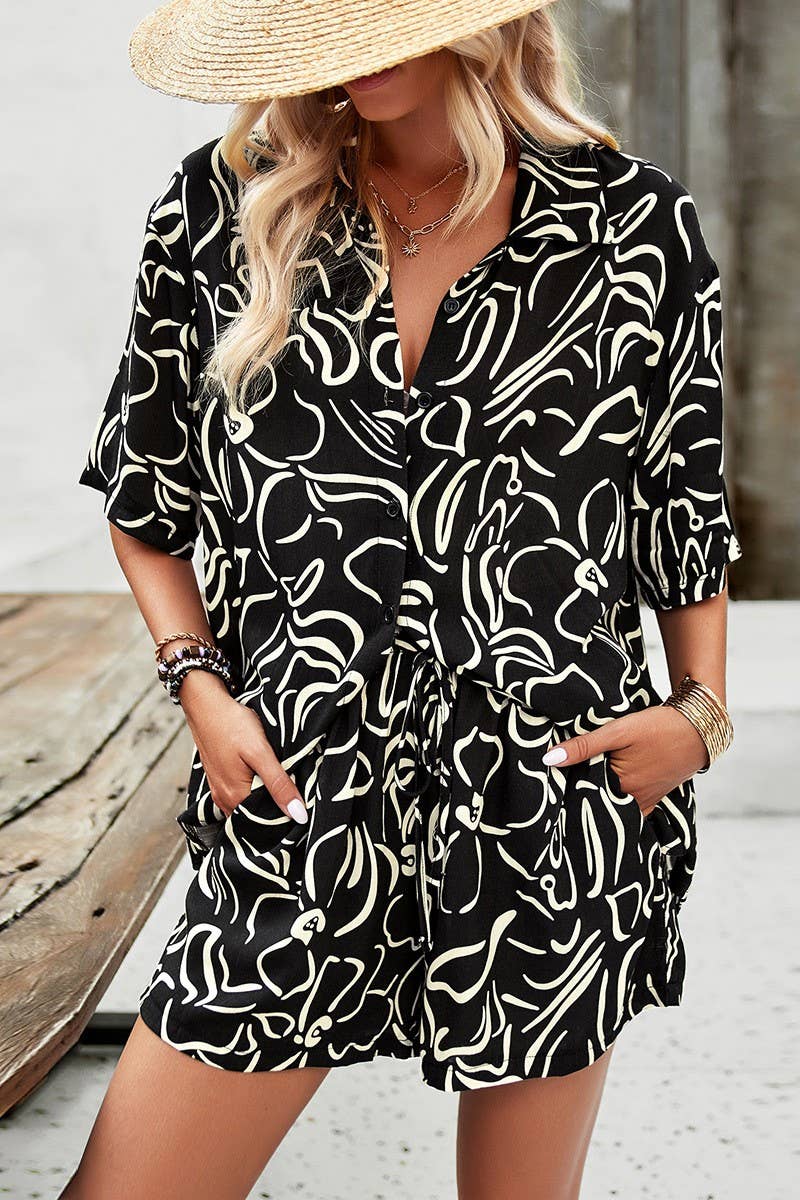 CWSPJ0226_HOLIDAY CONTRASTING COLOR TEMPERAMENT LEISURE SUIT