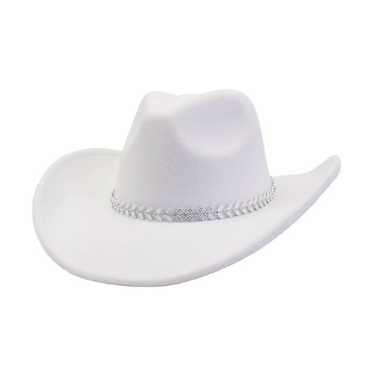 Western Ethnic  Felt Cowboy Fedora Hat_CWAH04446