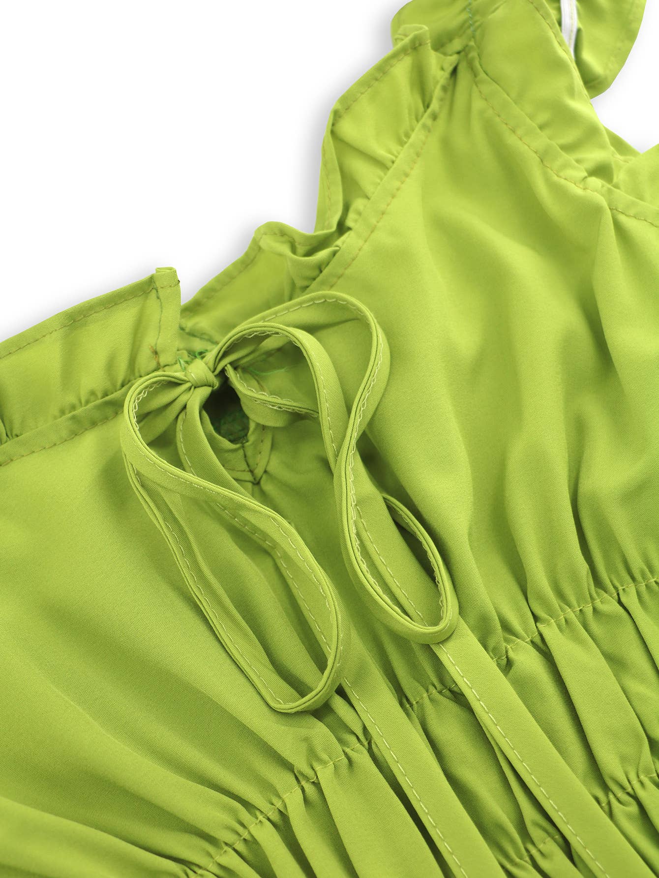 Casual Solid Color Waist-Tie Long Maxi Dress