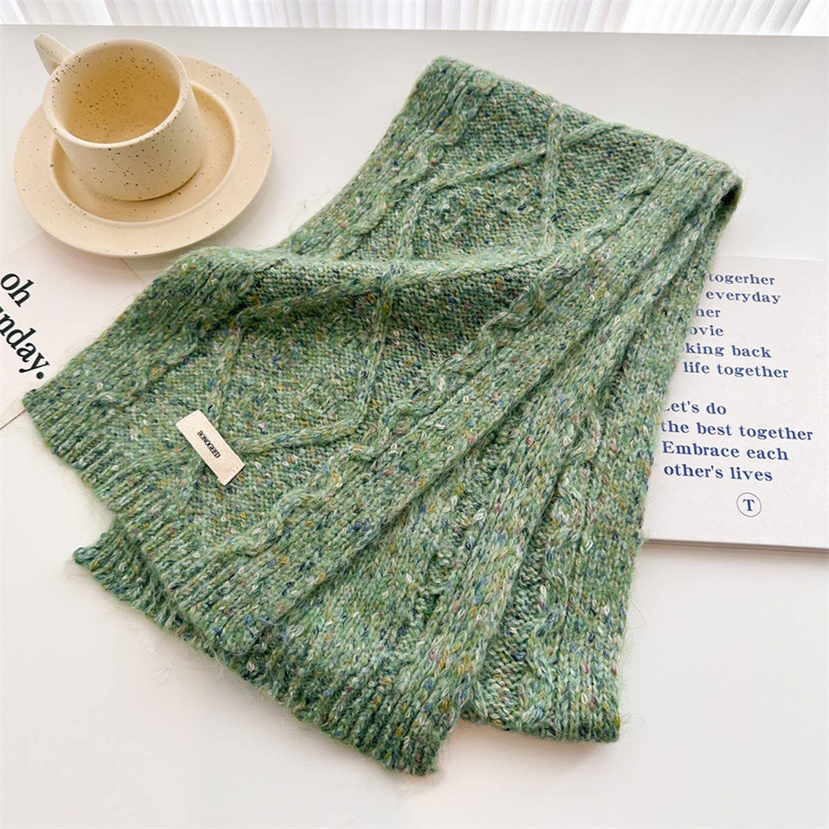 Elegant Solid Wool Scarf Wrap for Fall Winter