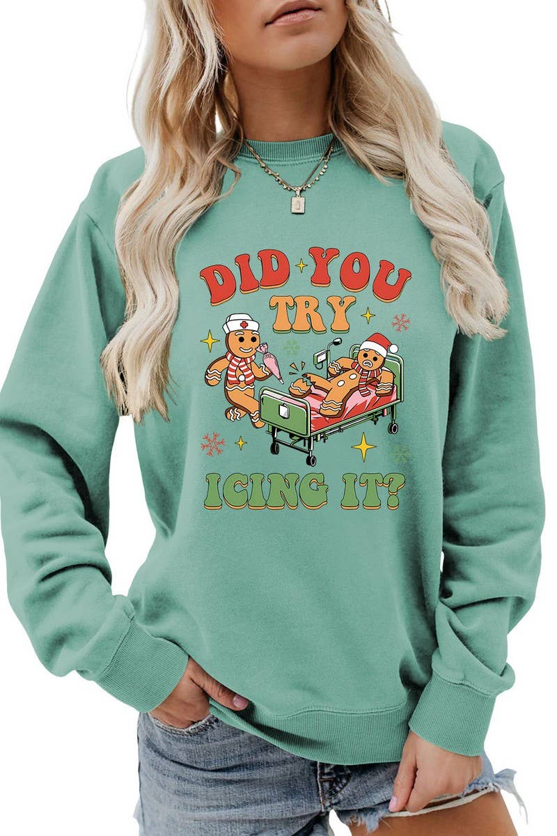 CWTBLL01331_FUNNY CHRISTMAS GRAPHIC LONG SLEEVE SWEATSHIRT