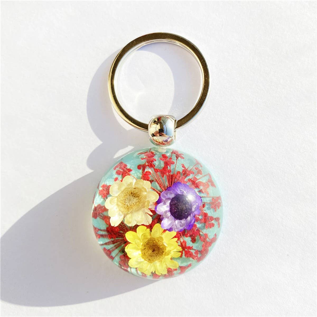 CREATIVE NEW STYLE DRIED FLOWER KEYCHAIN PENDANT
