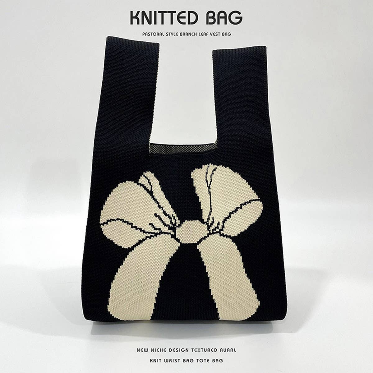 WOMEN SIMPLE BOW KNITTED HANDBAG_CWAB1544
