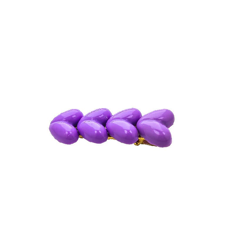 Colorful ice glitter pink heart-shaped hair clip