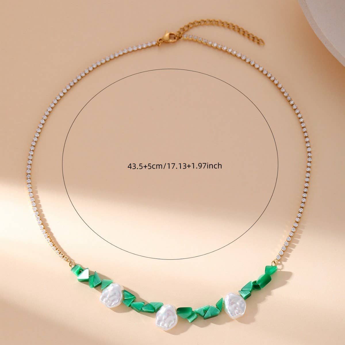 SHAPED PEARL NATURAL STONE PENDANT NECKLACE