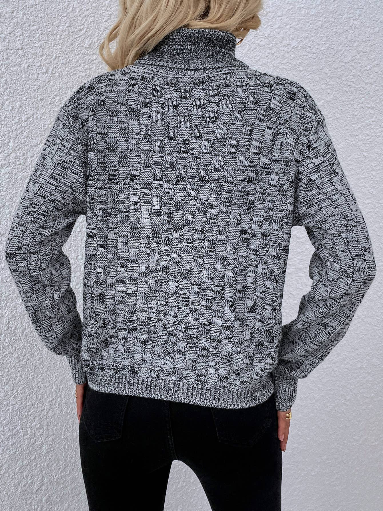 CWOSWL1157_Turtle Neck Long Sleeve Pullover Sweater