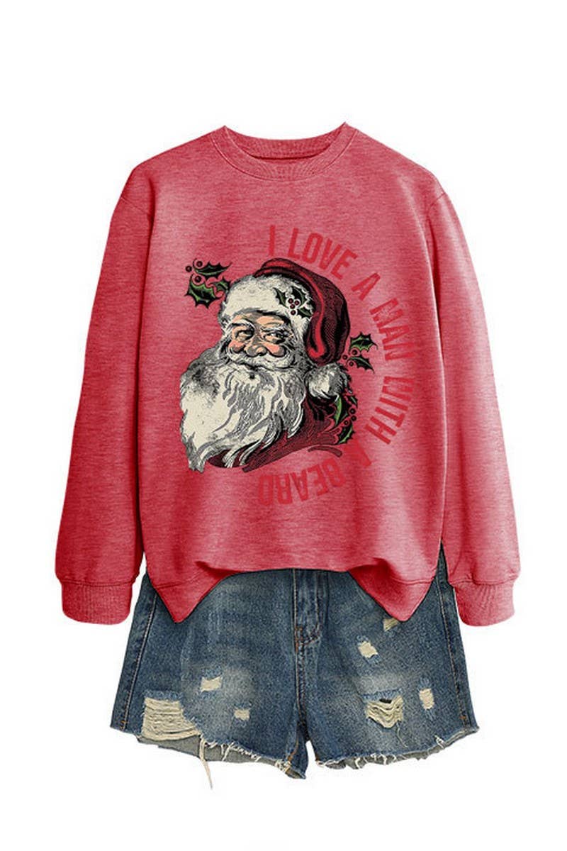 CWTBLL01329_SANTA LETTER PRINT CHRISTMAS PULLOVER SWEATSHIRT