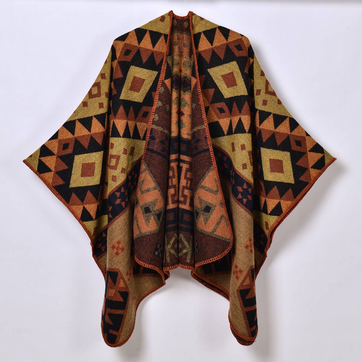 GEOMETRIC DIAMOND THICK WARM SHAWL