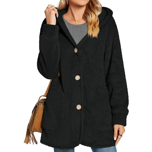 FLEECE BUTTON POCKET CARDIGAN CASUAL COAT