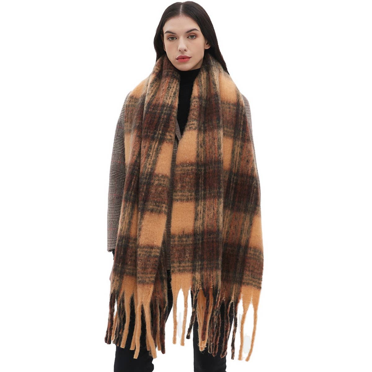 Coffee Melange Scarf ? Thick Winter Shawl Wrap