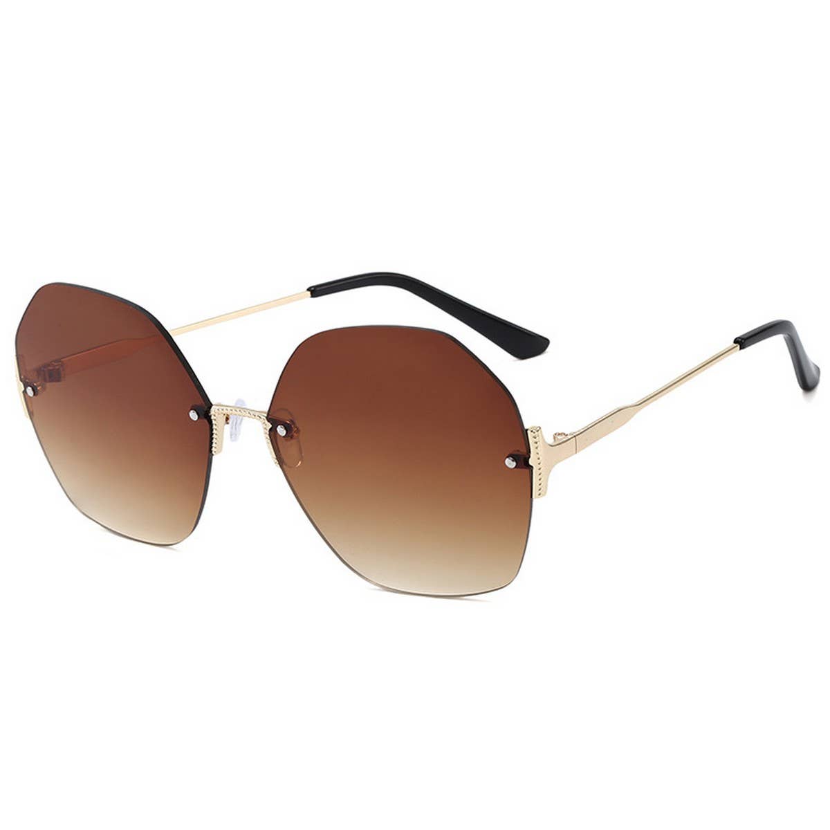 Frameless Geometric T-Bar Sunglasses for Women